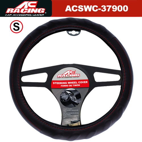 FORRO DE VOLANTE AC RACING NEGRO/BORDADO ROJO - S