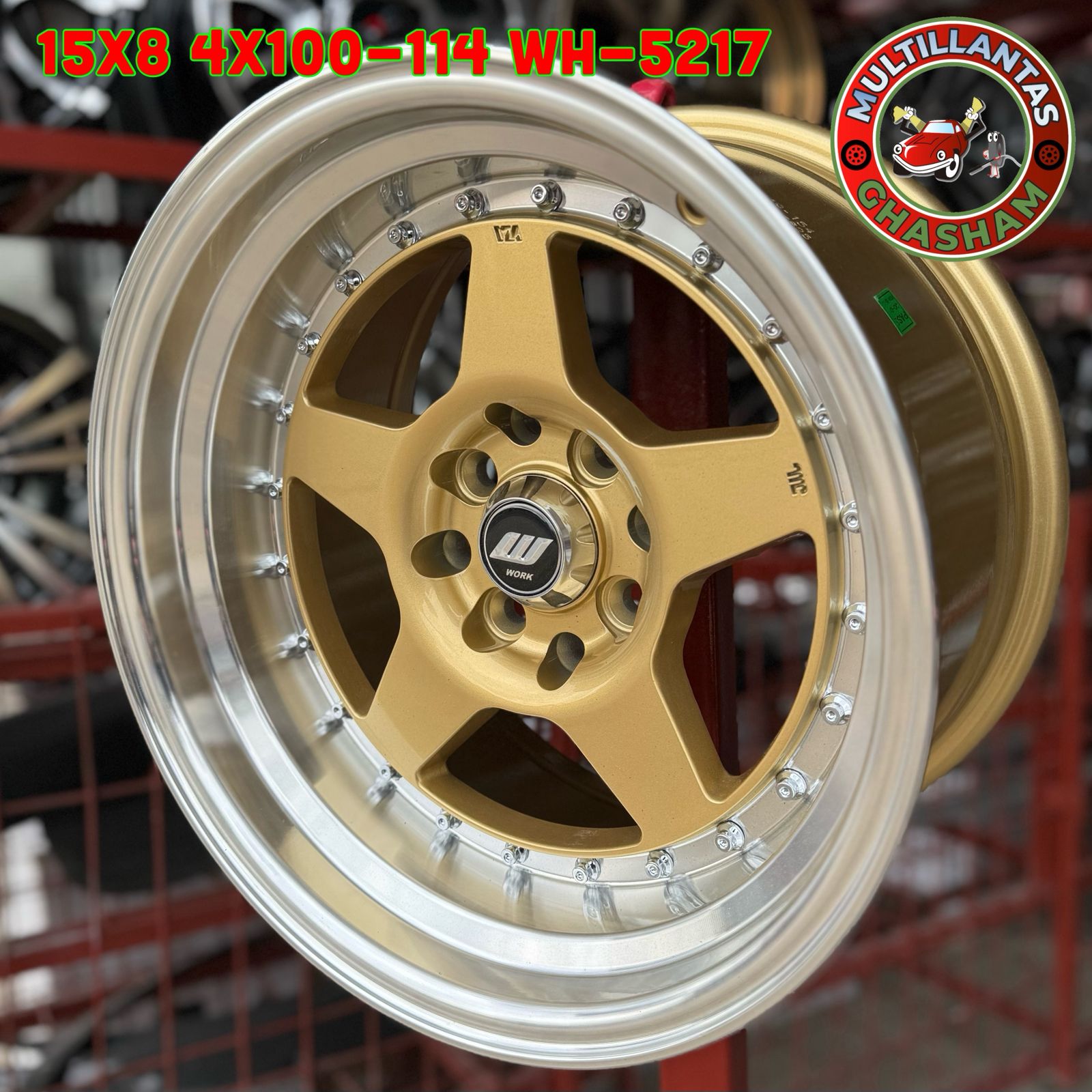 AROS # 15X8.25 8X100-114 ET0 GO/ML 5217