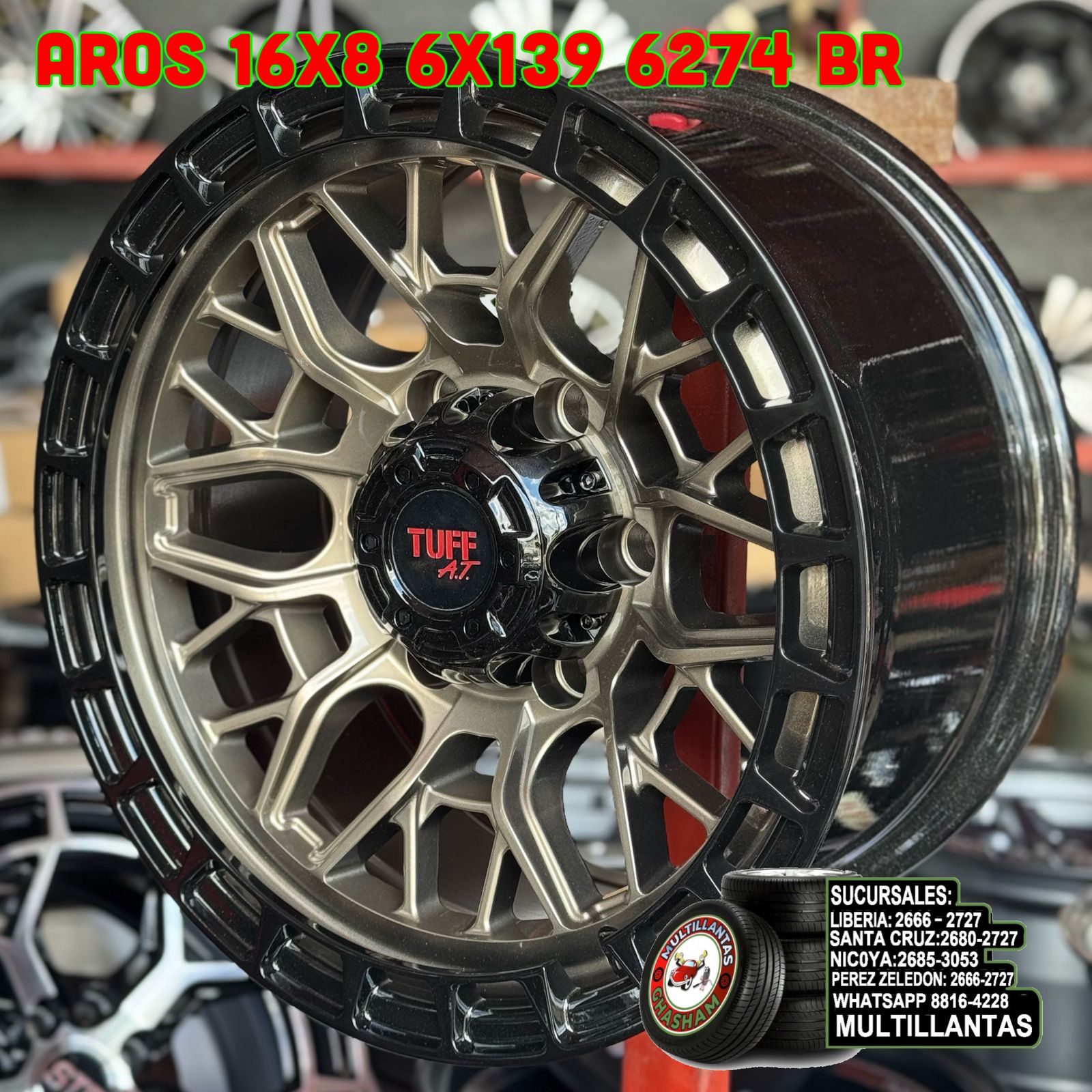 AROS # 16X8 6X139.7 ET0 BGR 6274
