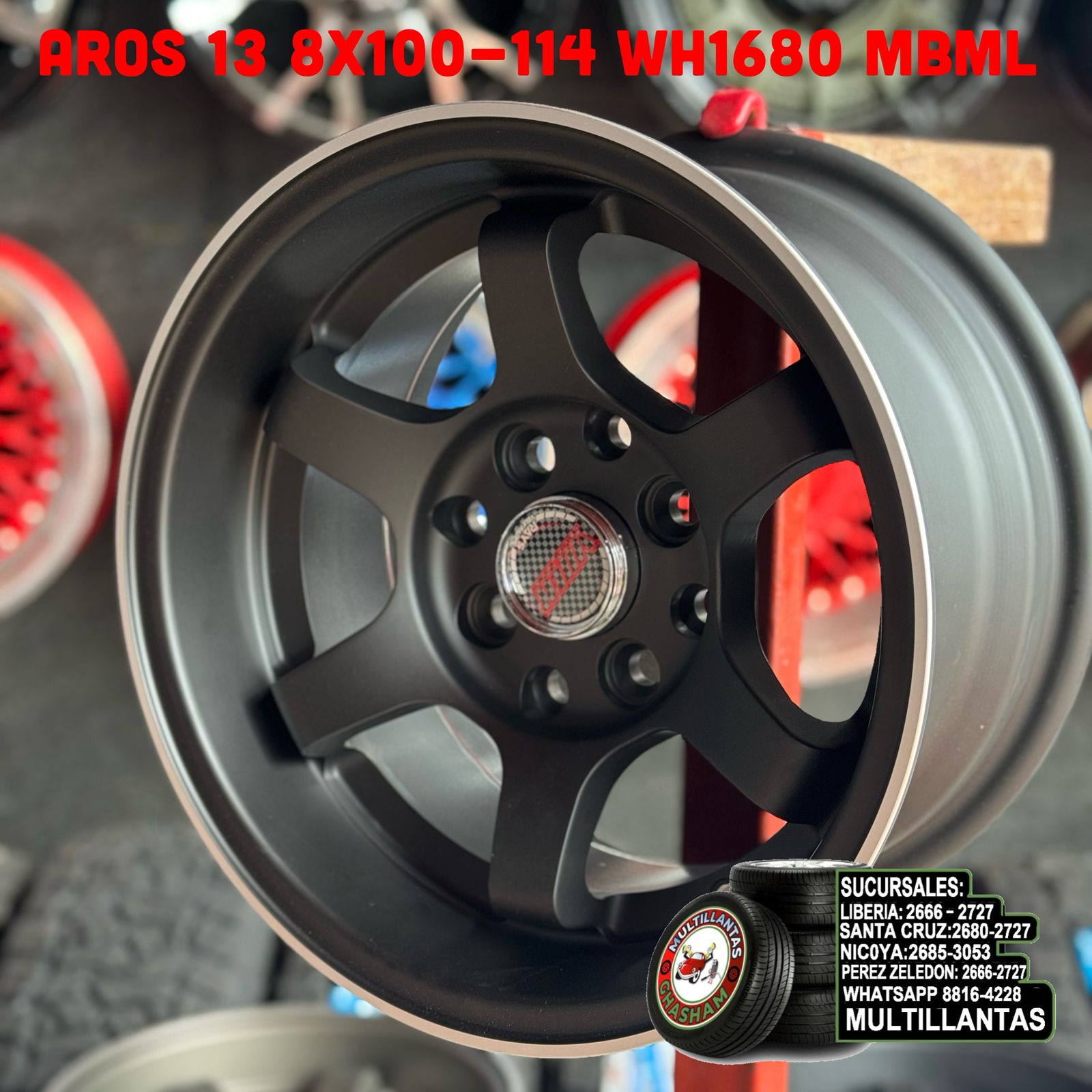 AROS # 13X7 8X100-114 ET0 MB WH1680