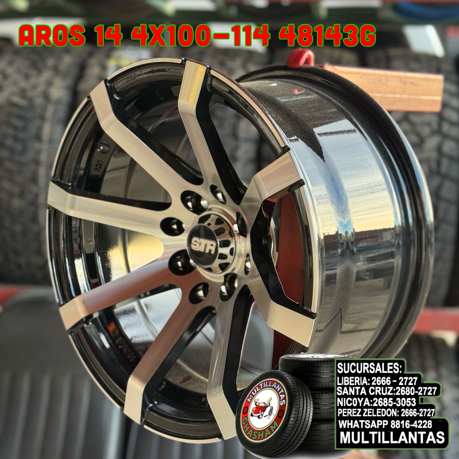 AROS # 14X7 4X100-114 ET0 BM 48143G