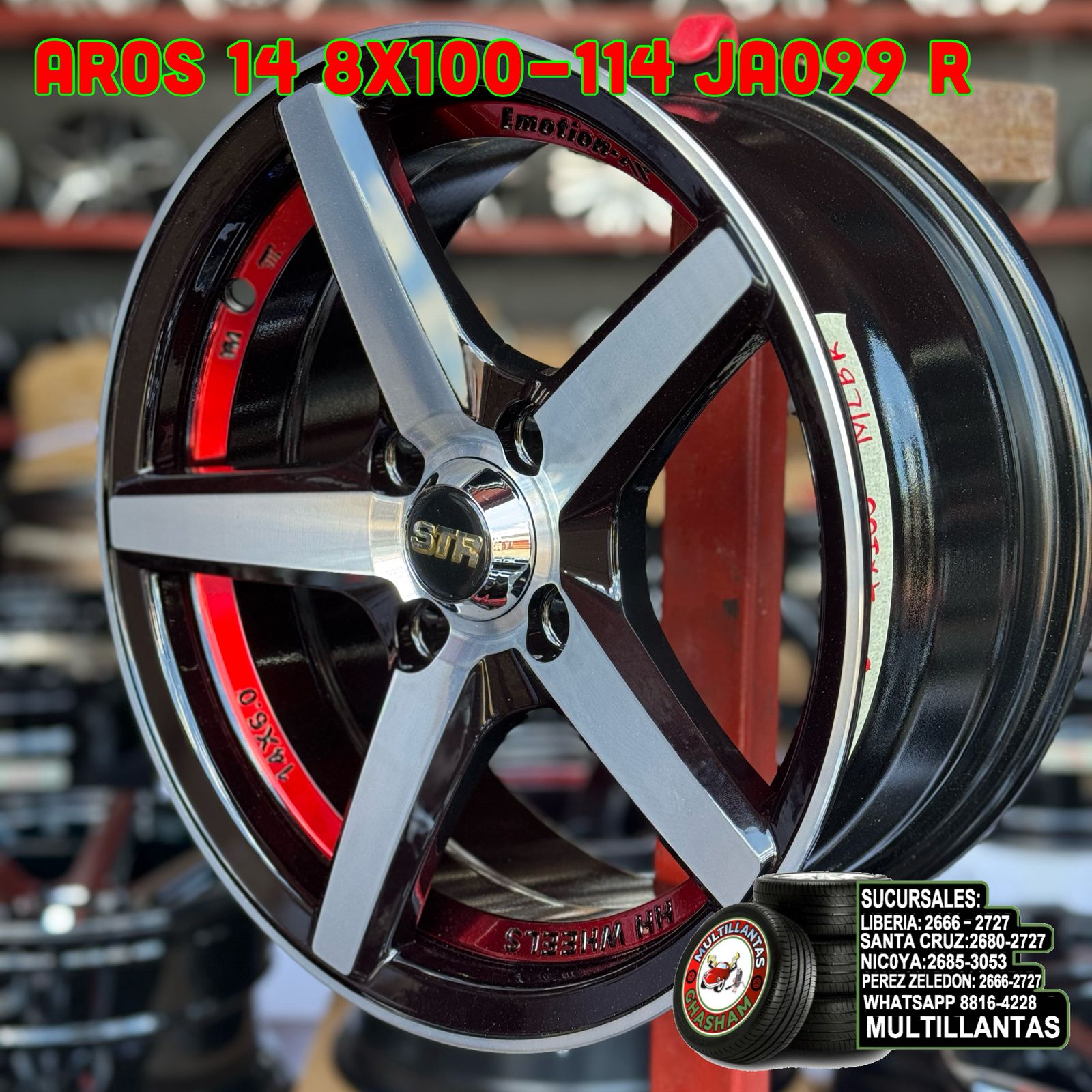 AROS # 14X6 4X100 ET30 MLBR JA099