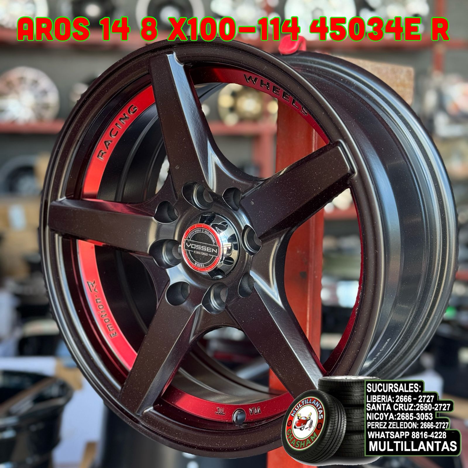 AROS # 14X6 4X100-114 ET30 MB-RD 45034E