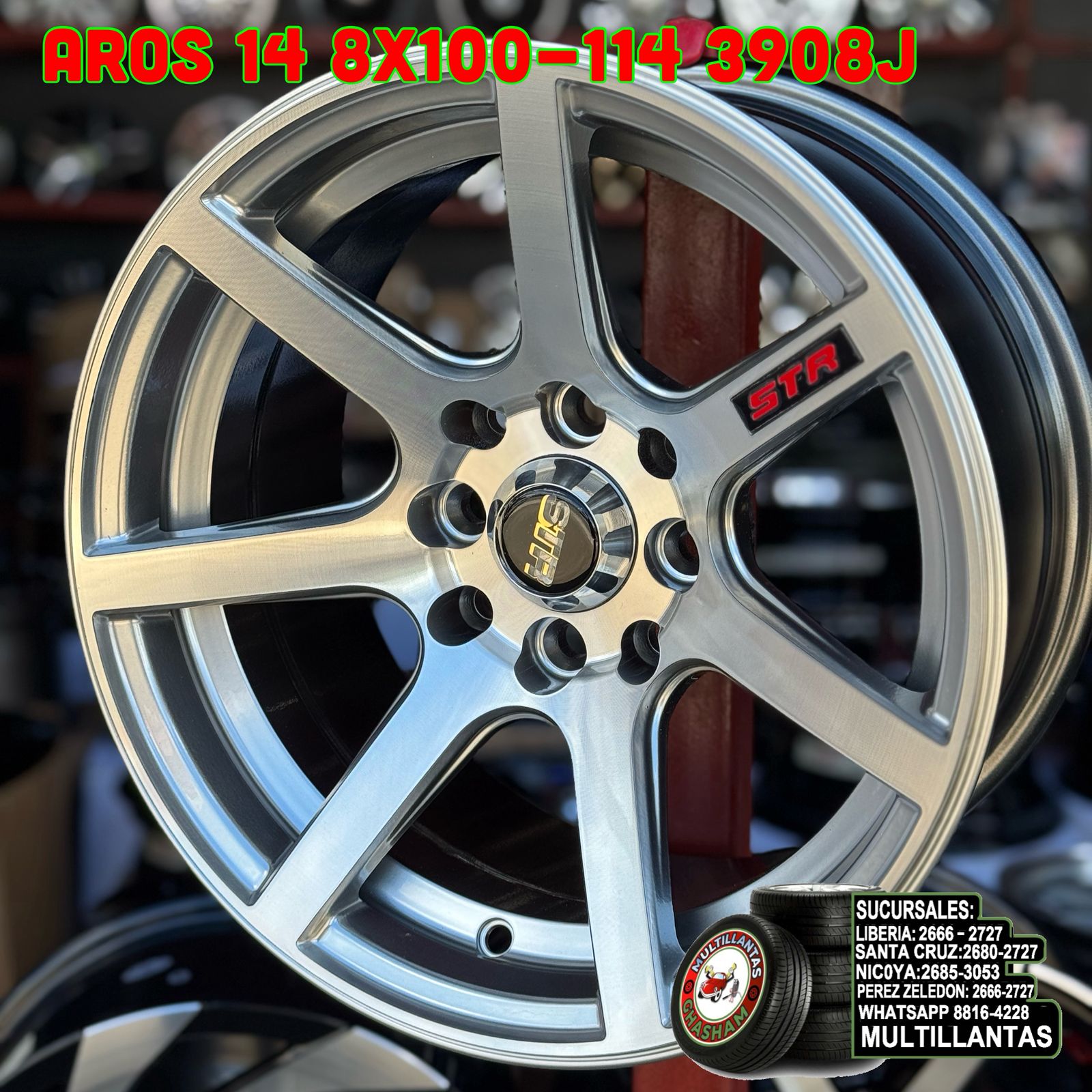 AROS # 14X7 8X100-114 ET0 MHB 6093