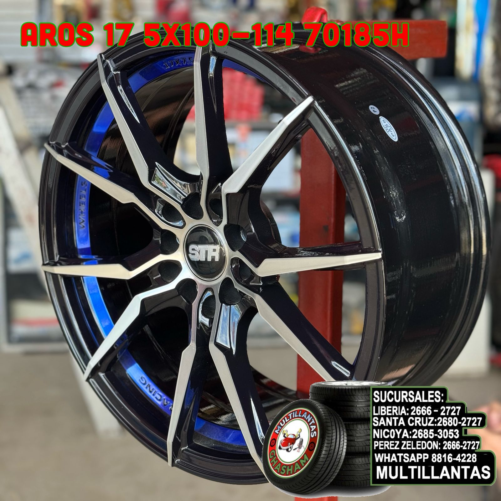 AROS # 17X7.5 5X100-114 ET35 BM-BL 70185H