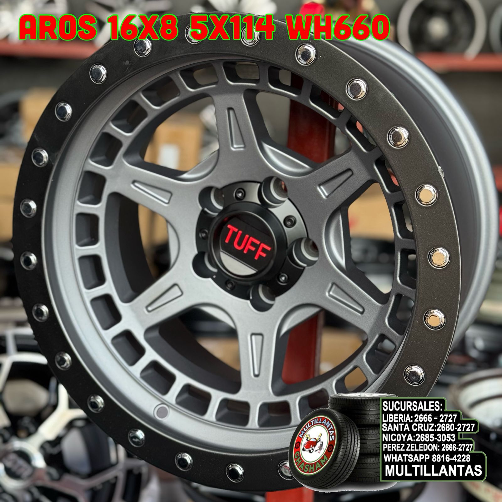 AROS # 16X8 5X114.3 ET-15 GY-B 660