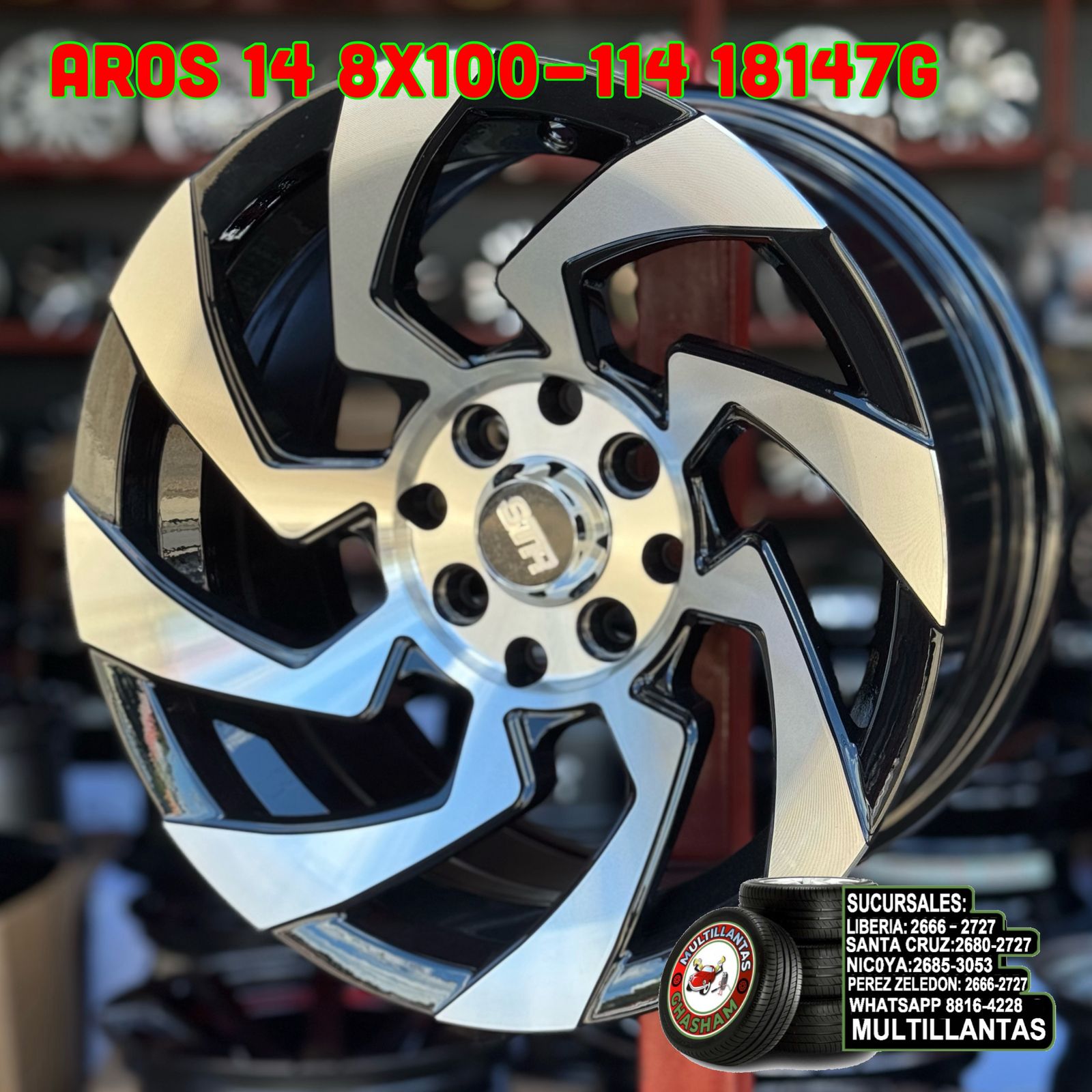 AROS # 14X7 4X100-114 ET5 BM 48147G